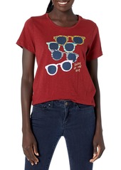 J.Crew Mercantile Women's Shade of The Day Graphic Crewneck T-Shirt red Maple XS