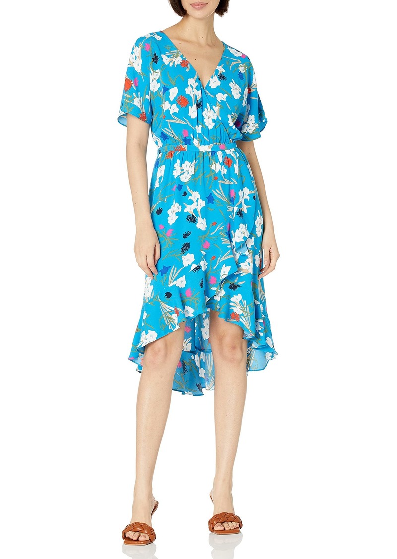 J.Crew J.Crew Mercantile Women's Short-Sleeve Floral Ruffle Wrap Midi Dress  S | Dresses