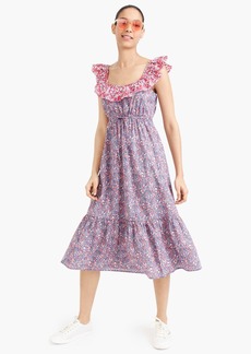 Jcrew Ruffle Cinched Waist Dress In Liberty Multi Floral