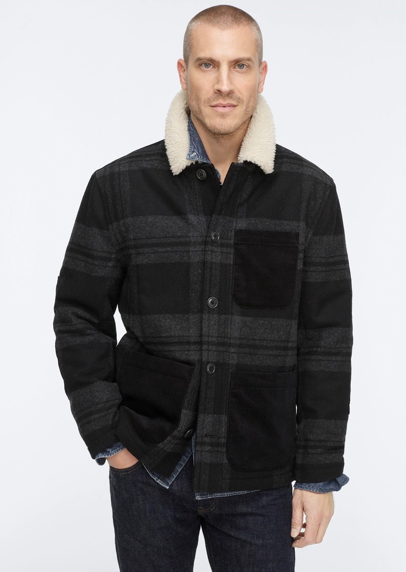 J Crew Wallace Barnes Sherpa Lined Chore Coat With Eco Friendly