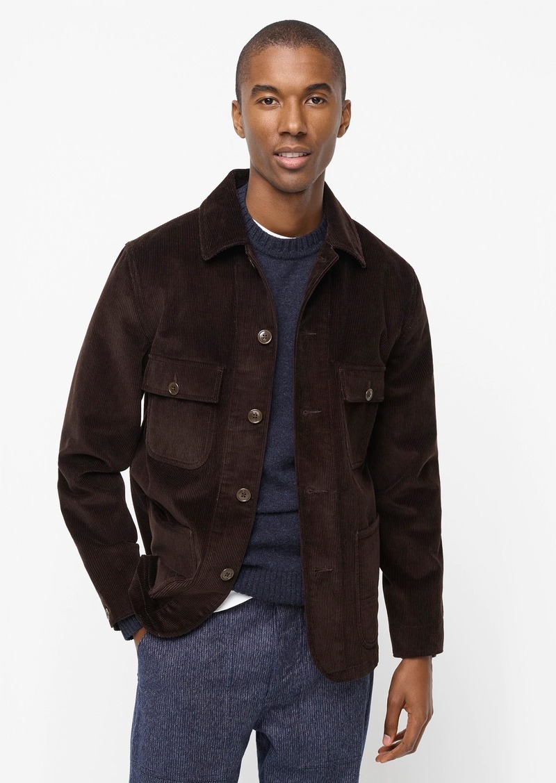 J Crew Wallace Barnes Slim Fit Chore Jacket In Corduroy Outerwear