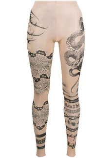 Jean Paul Gaultier graphic-print semi-sheer leggings
