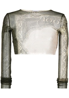 Jean Paul Gaultier graphic-print stretch cropped top