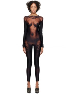 Jean Paul Gaultier Black & Brown 'The Ebony Body Tattoo' Jumpsuit