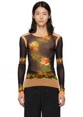 Jean Paul Gaultier Black Fleurs Petit Grand Long Sleeve T-Shirt