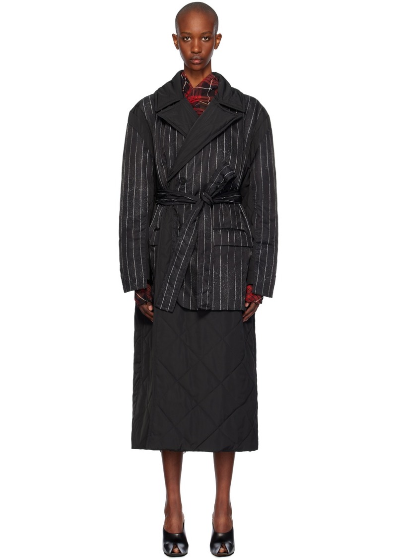 Jean Paul Gaultier Black Pinstripe Coat