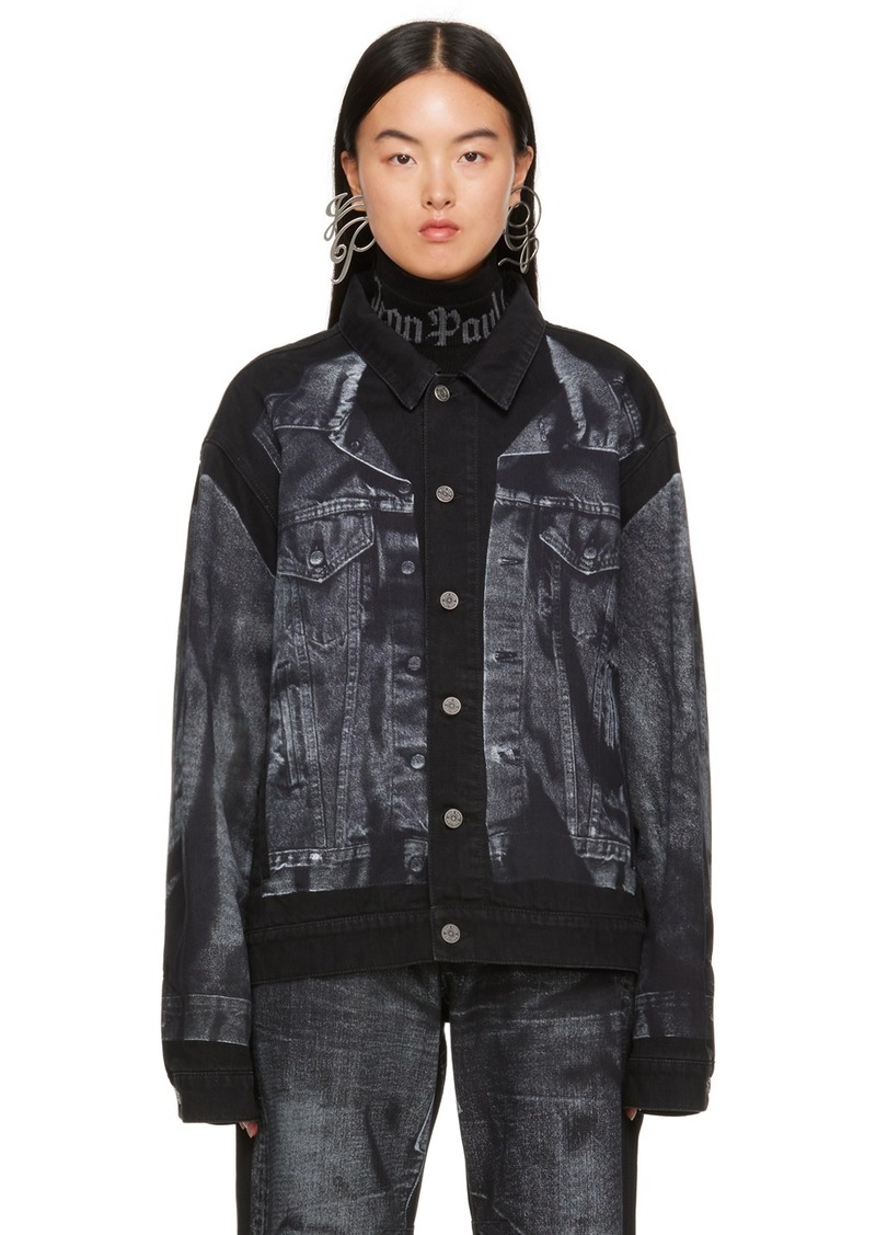 Jean Paul Gaultier Black Trompe L'ail Denim Jacket