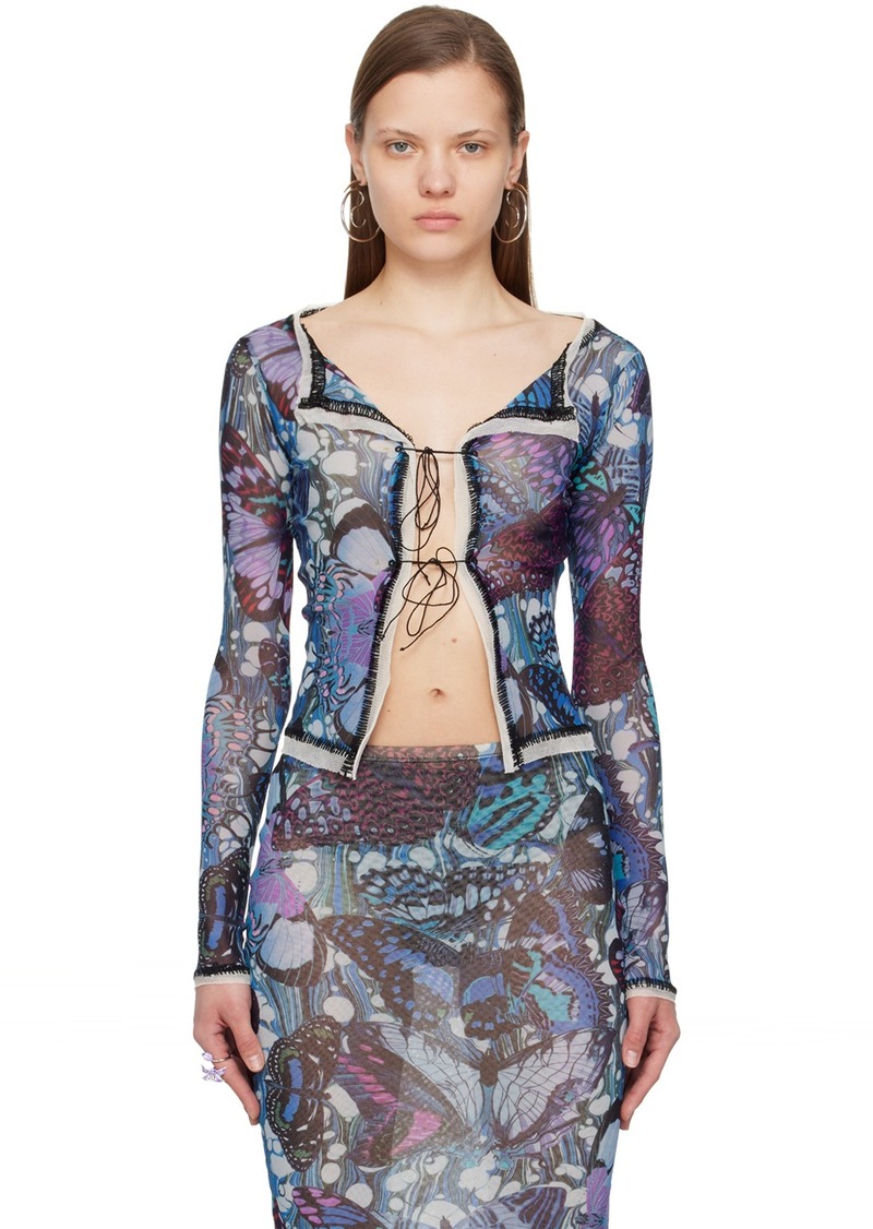 Jean Paul Gaultier Blue Butterfly Cardigan