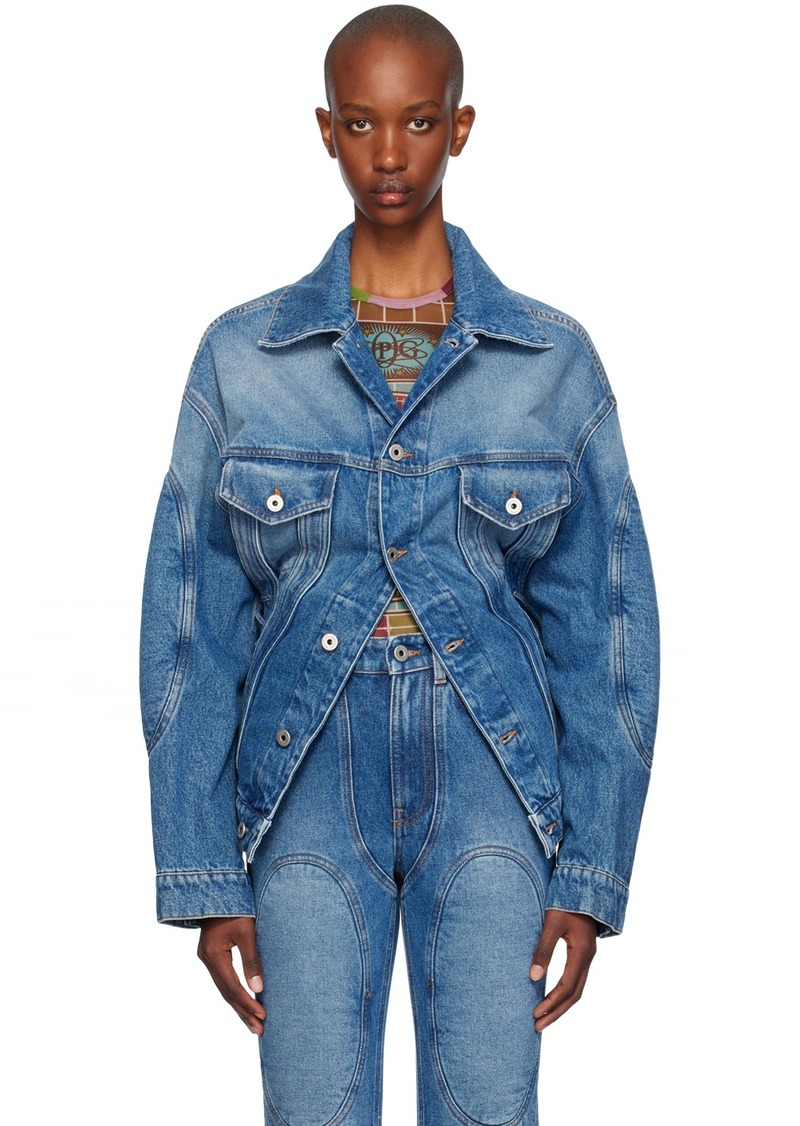 Jean Paul Gaultier Blue Lacing Denim Jacket