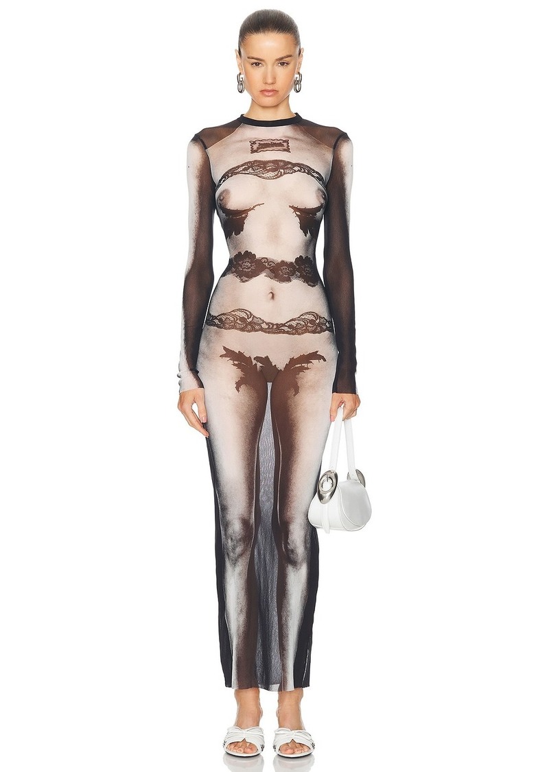 Jean Paul Gaultier Body Lace Mariniere Long Dress