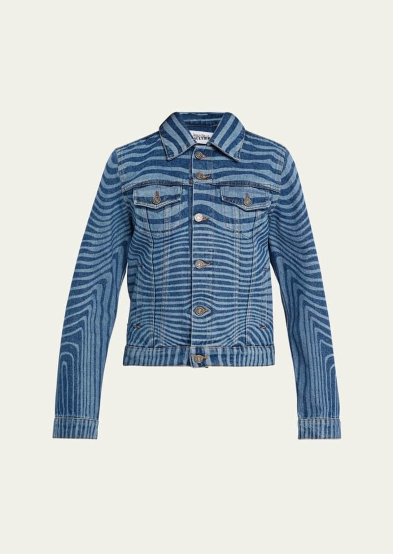 Jean Paul Gaultier Body Morphing Laser Print Denim Jacket