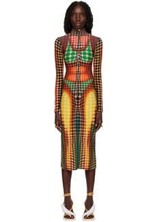 Jean Paul Gaultier Brown Dots Midi Dress