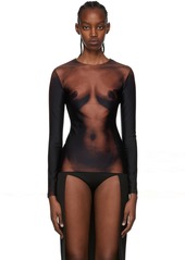 Jean Paul Gaultier Brown Lotta Volkova Edition 'The Naked' Long Sleeve T-Shirt