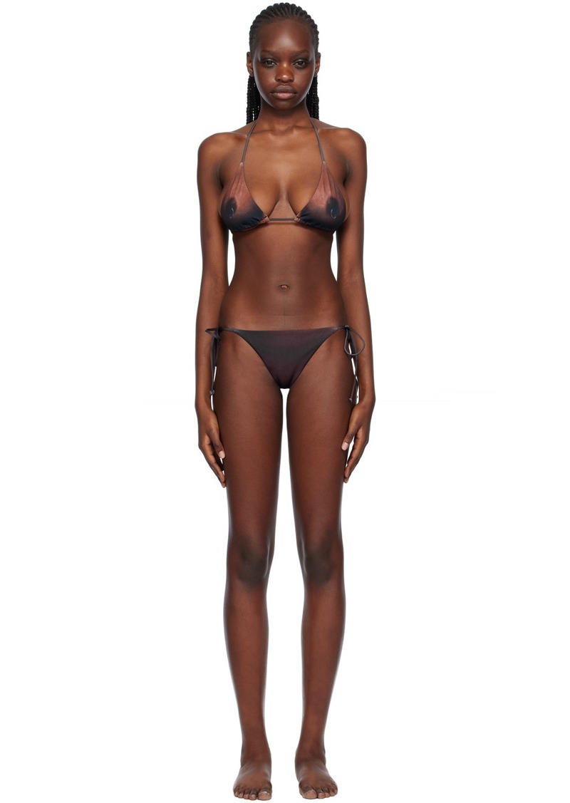 Jean Paul Gaultier Brown 'The Ebony Body Tattoo' Bikini