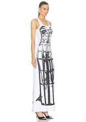 Jean Paul Gaultier Cage Trompe L'oeil Sleeveless Long Dress