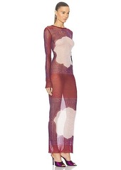 Jean Paul Gaultier Cartouche Mesh Long Sleeve Dress