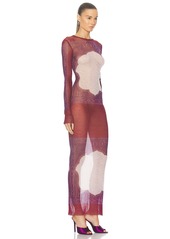 Jean Paul Gaultier Cartouche Mesh Long Sleeve Dress