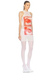 Jean Paul Gaultier Eyes And Lips Mesh Tank Top Short Dress