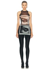 Jean Paul Gaultier Eyes And Lips Mesh Tanktop Dress