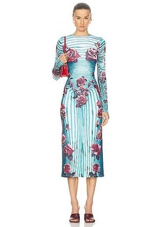 Jean Paul Gaultier Flower Body Morphing Long Sleeve Dress