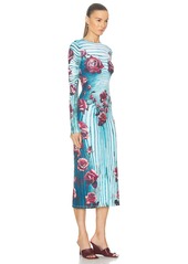 Jean Paul Gaultier Flower Body Morphing Long Sleeve Dress