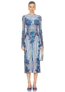 Jean Paul Gaultier Flower Body Morphing Long Sleeve Dress