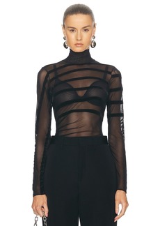 Jean Paul Gaultier Gaultier & Mariniere Drapped Mesh Bodysuit