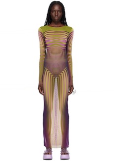 Jean Paul Gaultier Green 'The Body Morphing' Maxi Dress