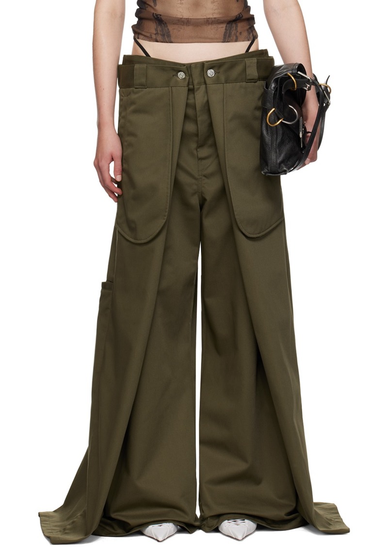 Jean Paul Gaultier Khaki Shayne Oliver Edition 'The Wrap' Trousers