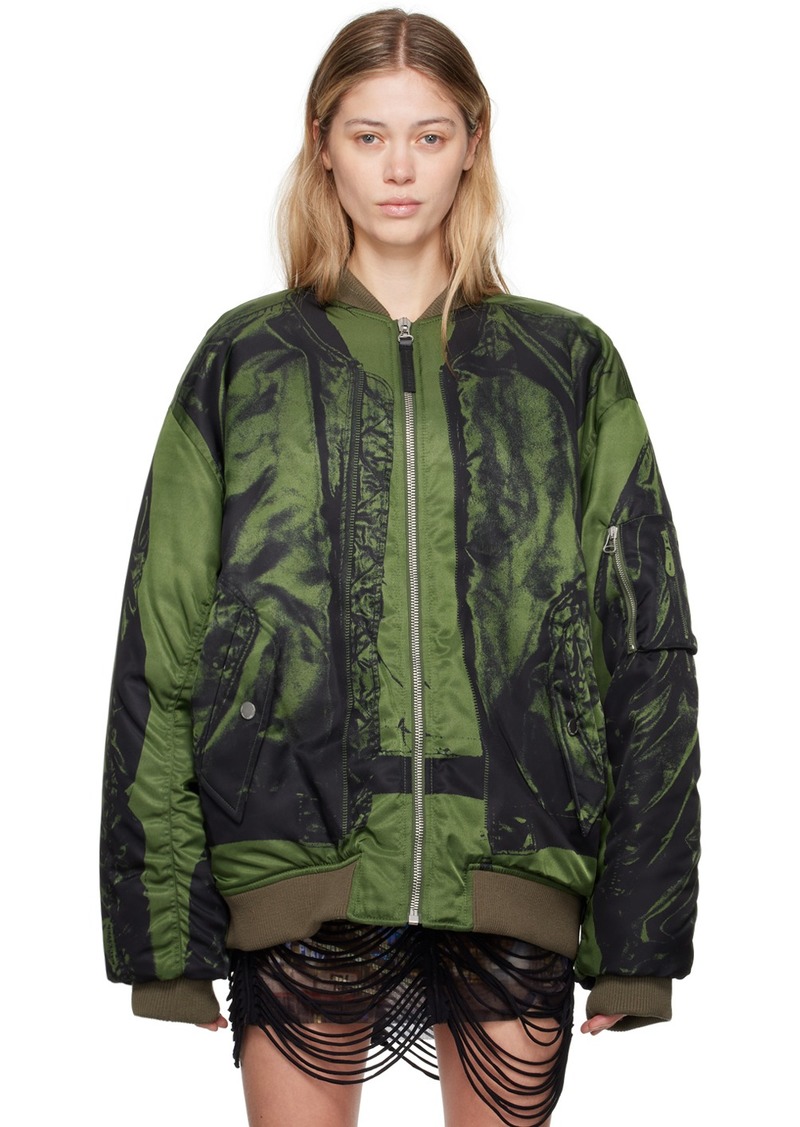 Jean Paul Gaultier Khaki 'The Trompe L'ail' Bomber Jacket