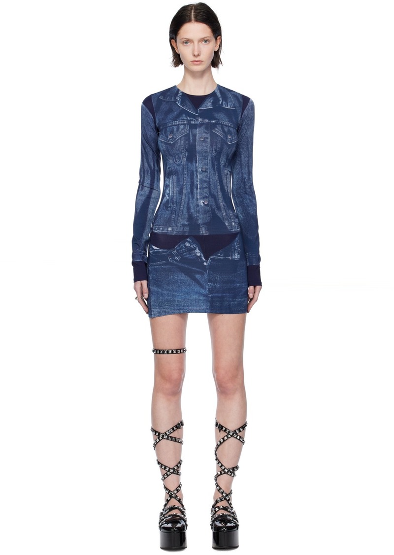 Jean Paul Gaultier Navy Trompe L'oeil Minidress