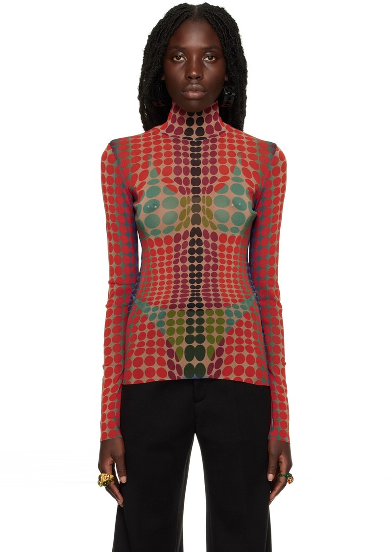 Jean Paul Gaultier Orange Dots Turtleneck