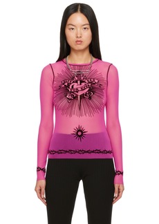 Jean Paul Gaultier Pink 'Safe Sex' Long Sleeve T-Shirt