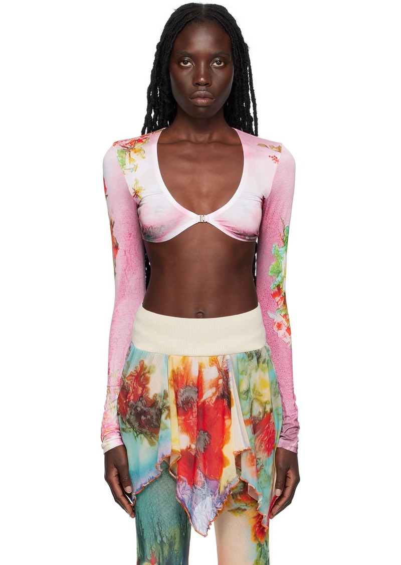 Jean Paul Gaultier Pink 'The Pink Body Flower' Long Sleeve T-Shirt