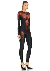 Jean Paul Gaultier Printed Corps Long Sleeve High Neck Jumpsuit