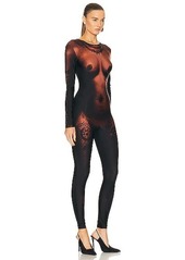 Jean Paul Gaultier Printed Corps Long Sleeve High Neck Jumpsuit