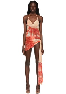 Jean Paul Gaultier Red Palm Tree Cover Up Minidress