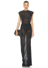 Jean Paul Gaultier Sequins Gaultier Mesh Long Dress
