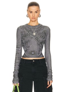 Jean Paul Gaultier Soleil High Neck Long Sleeve Top