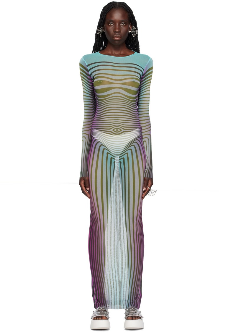 Jean Paul Gaultier SSENSE Exclusive Blue 'The Body Morphing' Maxi Dress