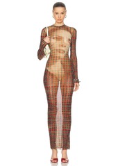 Jean Paul Gaultier Tartan Face Long Dress