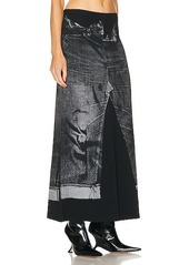 Jean Paul Gaultier Trompe L'oeil Flag Label Long Skirt