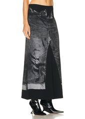 Jean Paul Gaultier Trompe L'oeil Flag Label Long Skirt