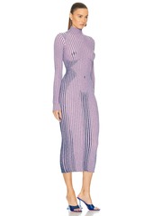 Jean Paul Gaultier Trompe L'oeil High Neck Long Sleeve Dress