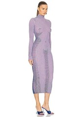 Jean Paul Gaultier Trompe L'oeil High Neck Long Sleeve Dress