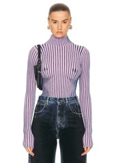 Jean Paul Gaultier Trompe L'oeil High Neck Long Sleeve Sweater