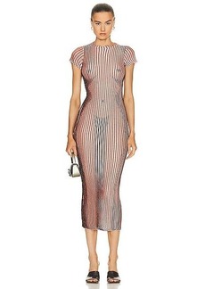 Jean Paul Gaultier Trompe L'oeil Short Sleeve Long Dress