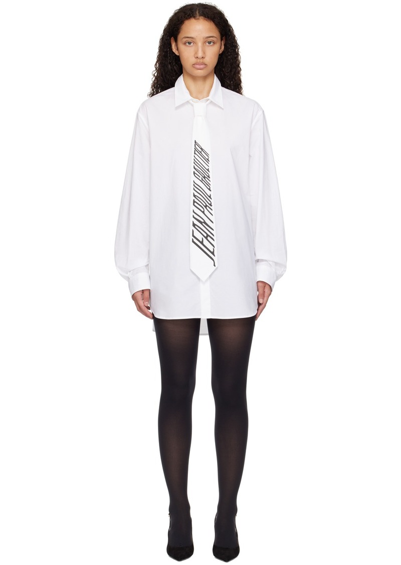 Jean Paul Gaultier White 'The Tie Shirt' Minidress