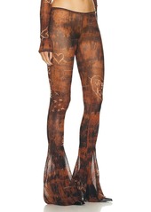 Jean Paul Gaultier X KNWLS Low Waisted Scratch Wood Flare Legging