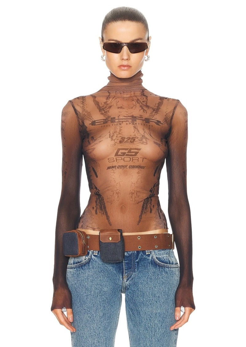 Jean Paul Gaultier X Shayne Oliver Mesh Body Turtleneck Top